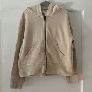 Crewcuts Kids Tan Zip-Up Hoodie - Size Small (6/7)